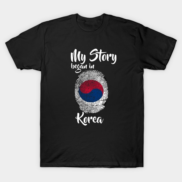 Korea Flag Fingerprint My Story DNA Korean T-Shirt by Your Culture & Merch